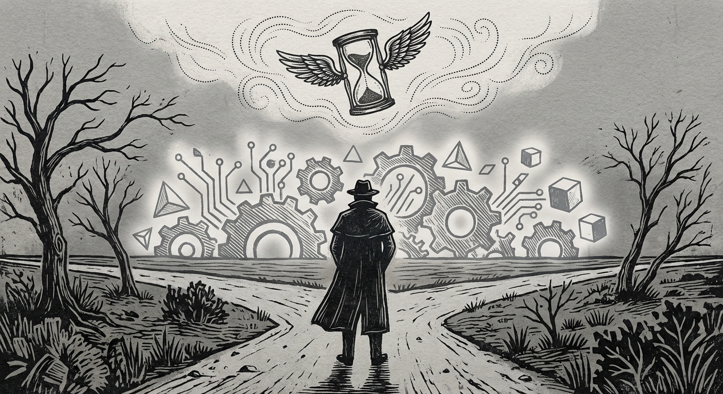 Ilustrasi: Manusia di persimpangan menghadapi masa depan AI